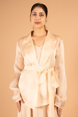 Peach fuzz slip dress and jacket5797 video